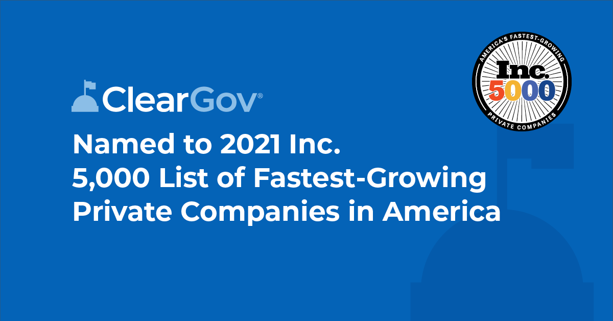 ClearGov Named 2021 Inc 5000 List