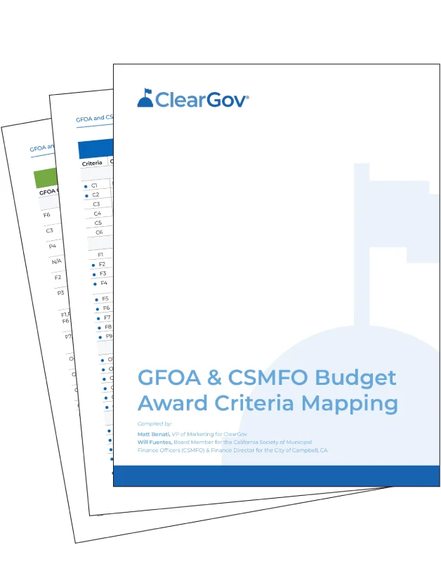 GFOA & CSMFO Budget Award Criteria Mapping